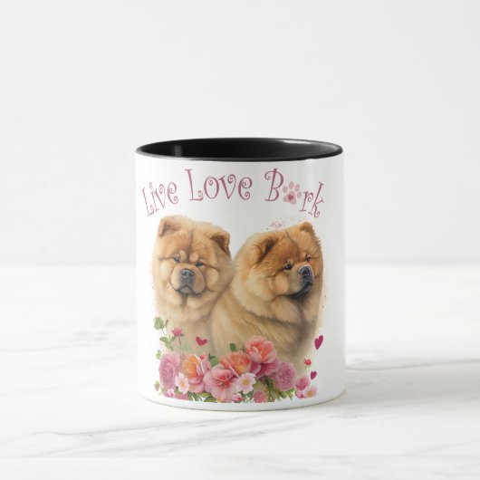 Chow Chow Hund Mama Floral Tasse (Zentrum)