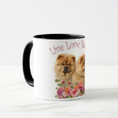 Chow Chow Hund Mama Floral Tasse (Vorderseite Links)