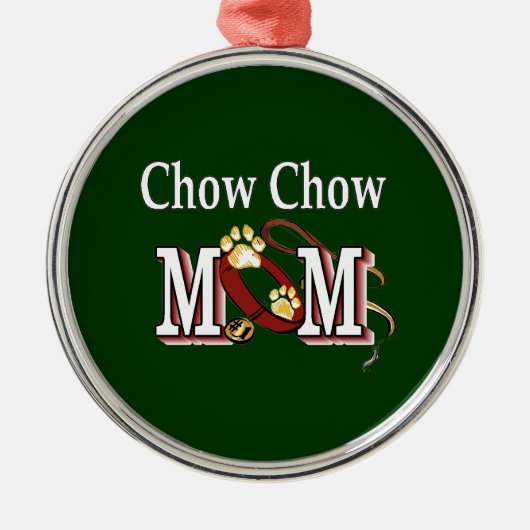 Chow Chow Hund Mama Silbernes Ornament (Vorne)