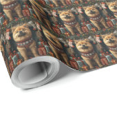 Chow Chow Hund mit Weihnachtsgeschenke Feuerplatz Geschenkpapier (Rolleneckpunkt)