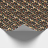 Chow Chow Hund mit Weihnachtsgeschenke Feuerplatz Geschenkpapier (Ecke)