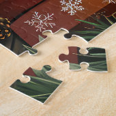 Chow Chow Hund mit Weihnachtsgeschenke Feuerplatz Puzzle (Seite)