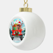 Chow Chow Hund mit Weihnachtsgeschenken Keramik Kugel-Ornament (Rechts)