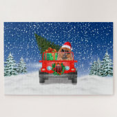 Chow Chow Hund mit Weihnachtsgeschenken Puzzle (Horizontal)
