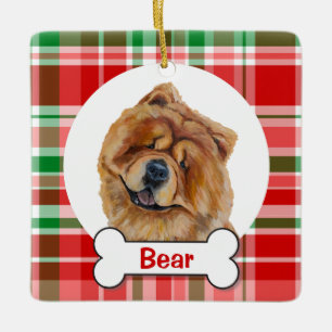 Chow-Chow-Hund-Ornament Keramikornament