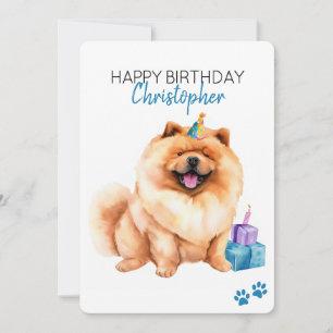Chow Chow Hund Personalisiert Happy Geburtstagsfla Karte