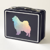 Chow Chow Hund Rasse Geo Silhouette Pastell Metall Brotdose (Rückseite)