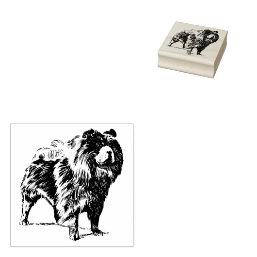 Chow-Chow Hund Rasse Gummistempel (Stempel)