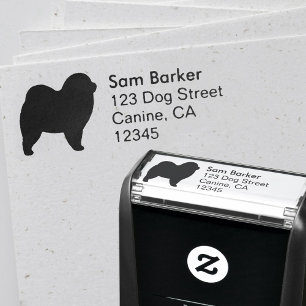 Chow Chow Hund Rasse Silhouette Rücksendeadresse Permastempel