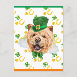Chow Chow Hund Shamrock St. Patricks Tag Feiertagspostkarte