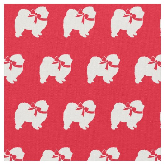 Chow Chow Hund Silhouette Pater Red Stoff (Nahaufnahme)
