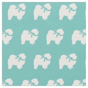 Chow Chow Hund Silhouette Pet Aquamarin Stoff