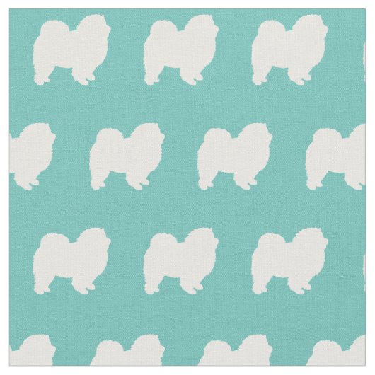 Chow Chow Hund Silhouette Pet Aquamarin Stoff (Nahaufnahme)