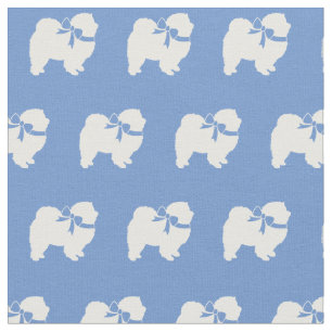Chow Chow Hund Silhouette Pet Light Blue Stoff