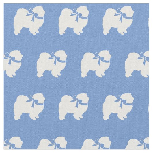 Chow Chow Hund Silhouette Pet Light Blue Stoff (Nahaufnahme)