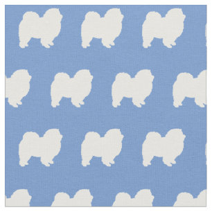 Chow Chow Hund Silhouette Pet Light Blue Stoff