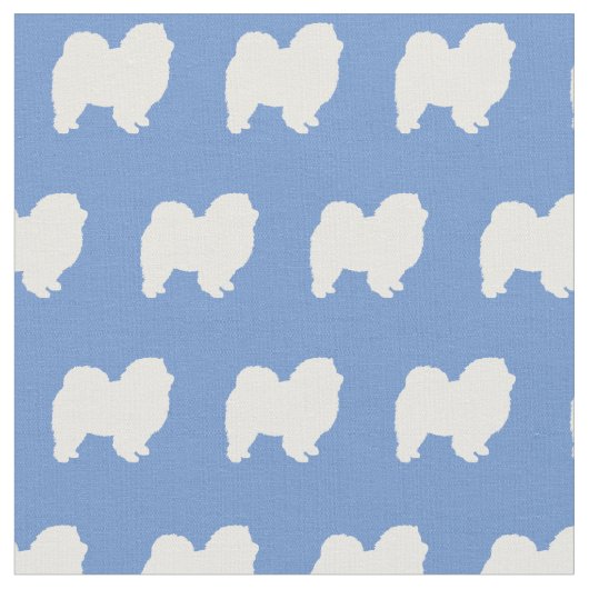 Chow Chow Hund Silhouette Pet Light Blue Stoff (Nahaufnahme)