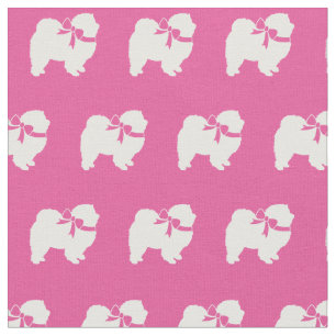Chow Chow Hund Silhouette Pet Pink Stoff