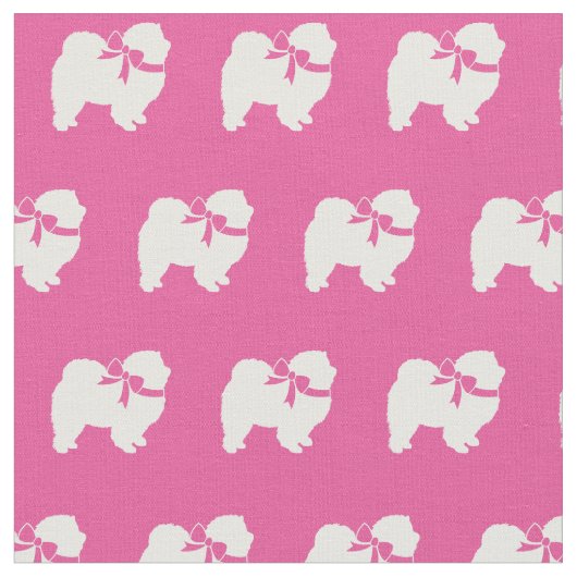 Chow Chow Hund Silhouette Pet Pink Stoff (Nahaufnahme)