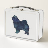 Chow Chow Hund Silhouette Wasserfarbe Metall Brotdose (Vorderseite)