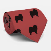 Chow Chow Hund Silhouetten Muster Krawatte (Gerollt)