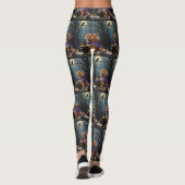 Chow Chow Hund Whimsical Halloween Malerei Leggings (Rückseite)