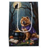 Chow Chow Hund Whimsical Halloween Malerei Mittlere Geschenktüte (Rückseite)