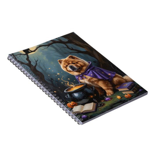 Chow Chow Hund Whimsical Halloween Malerei Notizblock (Rechte Seite)