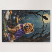Chow Chow Hund Whimsical Halloween Malerei Puzzle (Horizontal)