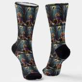 Chow Chow Hund Whimsical Halloween Malerei Socken (Gewinkelt)