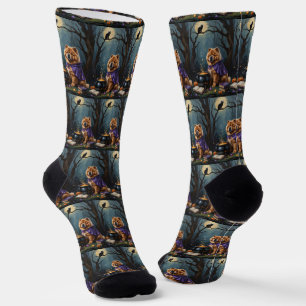 Chow Chow Hund Whimsical Halloween-Malerei Socken