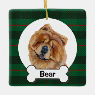 Chow-Chow-Hunde-Ornament Keramikornament