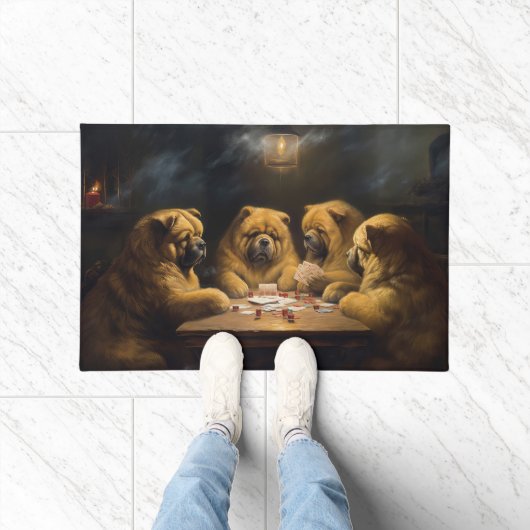 Chow Chow Hunde Poker Kunst Fußmatte (Indoor)