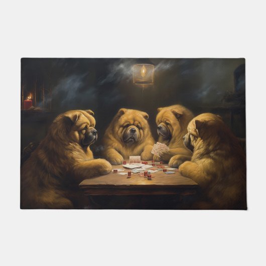 Chow Chow Hunde Poker Kunst Fußmatte (Vorderseite)