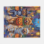 Chow Chow Hunde Trick-oder-Treating Halloween-Kost Fleecedecke (Vorderseite (Horizontal))