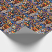 Chow Chow Hunde Trick-oder-Treating Halloween-Kost Geschenkpapier (Ecke)
