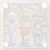 Chow Chow Hunde Trick-oder-Treating Halloween-Kost Glasuntersetzer (Rückseite)