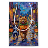 Chow Chow Hunde Trick-oder-Treating Halloween-Kost Mittlere Geschenktüte (Vorderseite)