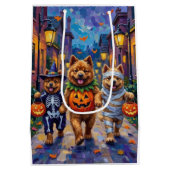 Chow Chow Hunde Trick-oder-Treating Halloween-Kost Mittlere Geschenktüte (Rückseite)