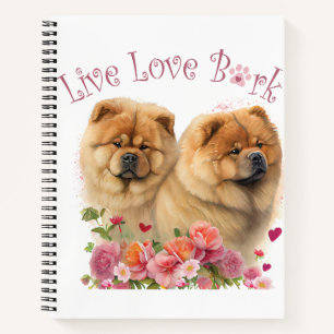 Chow Chow Hundefrau Blumen Notizblock