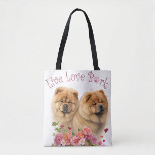 Chow Chow Hundefrau Blumenmuster Tasche