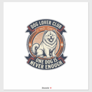 Chow Chow Hundeshirt Ein Hund ist nie genug Retro  Aufkleber