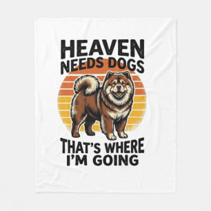 Chow Chow Hundeshirt Himmel Tribut Vintage Gravur Fleecedecke