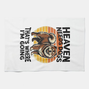 Chow Chow Hundeshirt Himmel Tribut Vintage Gravur Geschirrtuch