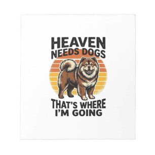 Chow Chow Hundeshirt Himmel Tribut Vintage Gravur Notizblock