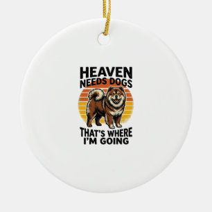 Chow Chow Hundeshirt Himmel Tribute Vintage Gravur Keramik Ornament