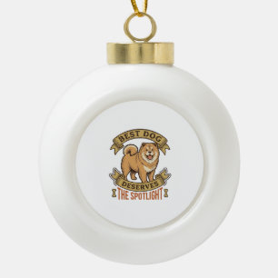 Chow Chow Hundeshirt Vintage Gravur Lustiges Haust Keramik Kugel-Ornament