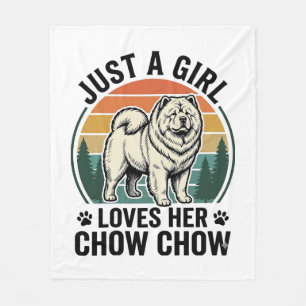 Chow Chow Hundeshirt Vintage Mädchen Hunde Liebhab Fleecedecke