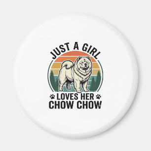 Chow Chow Hundeshirt Vintage Mädchen Hunde Liebhab Magnet