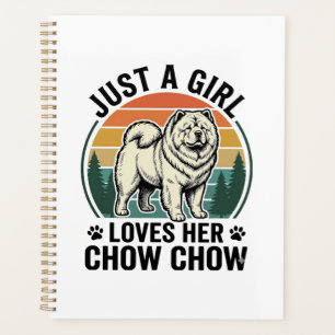 Chow Chow Hundeshirt Vintage Mädchen Hunde Liebhab Planer